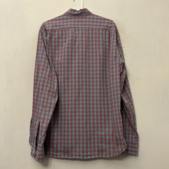 J Crew flex washed classic fit blue pink checkered button down shirt Size XL - Picture 6 of 10